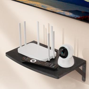 Imagem de DAWASAPAT Prateleira Flutuante para Centro de Entretenimento, 1 Prateleira de Madeira Moderna com Suporte de Parede para Projetor, DVD, Console de Jogos e Acessórios