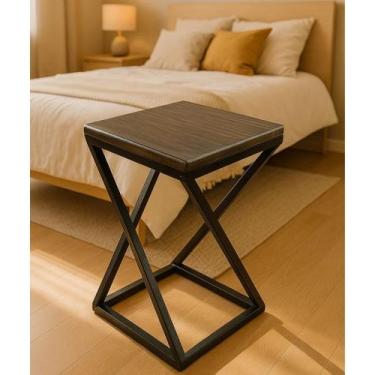 Imagem de Banqueta Banco Mesinha De Ferro e Madeira - Loja Béle