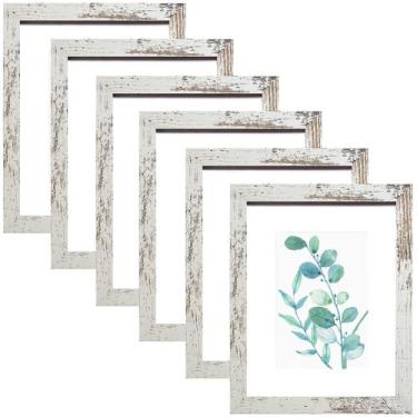 Imagem de Porta-retratos SESEAT, branco envelhecido, 8x10, conjunto de 6