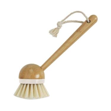 Imagem de Escova De Bambu Oikos Redonda Com Cabo Para Limpeza Off-white