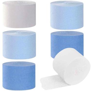 Imagem de Serpentinas de papel crepom We Moment Dusty Blue Light Blue White