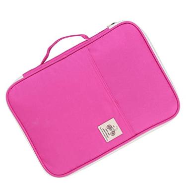 Imagem de TOPINCN A4 Bolsa de Documentos, Expandindo o Organizador do Portfólio de Pastas de Arquivos Com o Organizador de Arquivos Com Zíper para a Escola de Office de Viagens de Negócios (Rose Red)