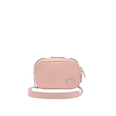 Imagem de Lacoste Bolsa tiracolo meia-lua de couro de grão superior, Blush claro, One Size