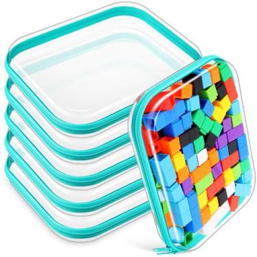 Imagem de Bolsas de lápis Sanwuta Bolsa de maquiagem com zíper de plástico rígid