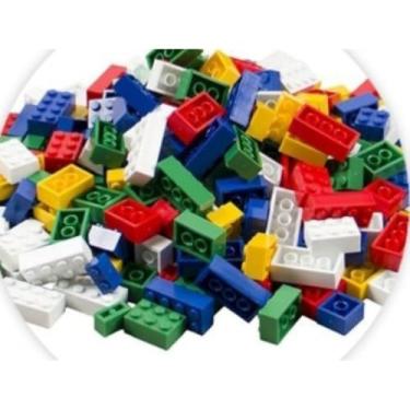 Imagem de Kit De Montar Brinquedo Infantil Blocos Coloridos Formas Quadrado Retângulo interativo Educativo 80 Peças