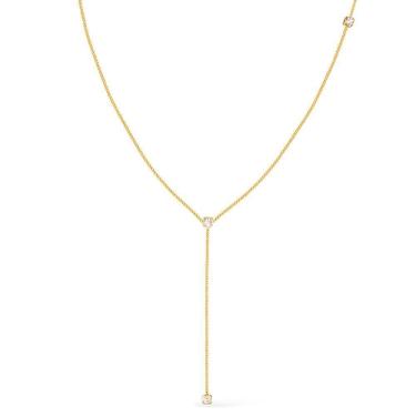 Imagem de Colar Dourado Gravatinha Com Pontos De Luz Em Zircônia