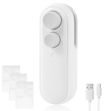 Imagem de Mini seladora de bolsa recarregável por USB, 2 em 1, sem fio, mini seladora a vácuo, seladora a vácuo, portátil, máquina seladora de lanches, máquina seladora para pesca, acampamento, viagem (branca)