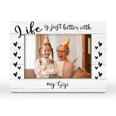 Imagem de CGBHW Porta-retrato Gigi Gifts, avó Mimi, presentes de netos, netos, melhor presente para avó de todos os tempos, porta-retratos para mulheres Grammy, 10 x 15 cm, horizontal para exibição de mesa