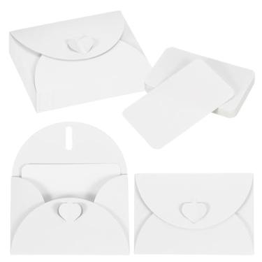 Imagem de PATIKIL Conjunto de 25 mini envelopes com fecho de coração, cartões de notas em branco de 10,4 x 7,6 cm com envelopes para presente convite de casamento, formatura, feriado, Dia de Ação de Graças