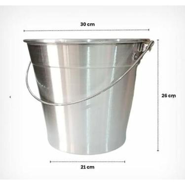 Imagem de Balde Grande de Alumínio Com Cordoalha - Plastcor