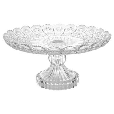 Imagem de Centro de Mesa Fruteira Boleira em Vidro Transparente Bohemia 30cm - C