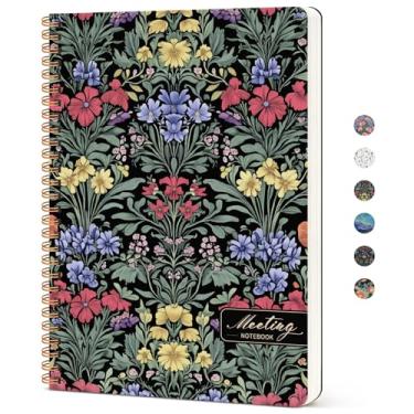 Imagem de Caderno de reuniões para organização do trabalho, caderno de minutos de reunião estética para trabalho, organizador de agenda de projetos de eventos, perfeito para escritório, escola, negócios, 17,5 x