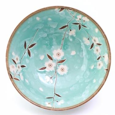Imagem de Tigela de ramen japonesa – [flores de cerejeira azul claro], tigela de macarrão de cerâmica de 16,8 cm, feita no Japão – perfeita para Ramen, Pho, Udon – Utensílios de mesa dignos do Instagram