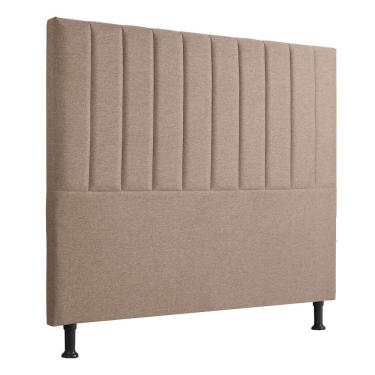 Imagem de Cabeceira Estofada Bella Casal 140cm Linho Cinza - Shop Linho Creme