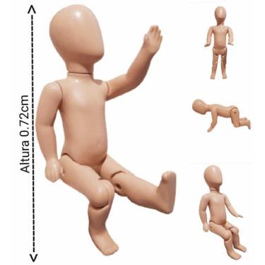 Imagem de Manequim infantil unissex (Bebê veste 6 meses a 1 ano) articulado na c