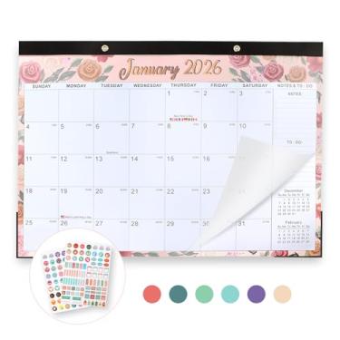 Imagem de Ztowoto Calendário de mesa grande 2026, calendário de parede 2026 de janeiro a dezembro com capa de plástico de papel grosso, protetores de canto para pendurar, calendário mensal 2026 com blocos de