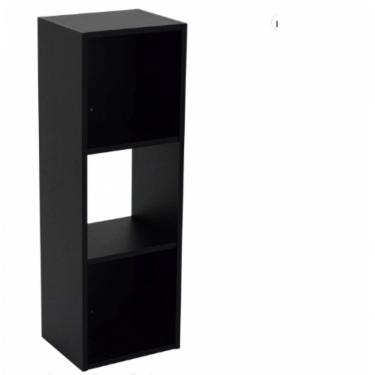 Imagem de Estante de Livros 3 Nichos em Mdf Preto