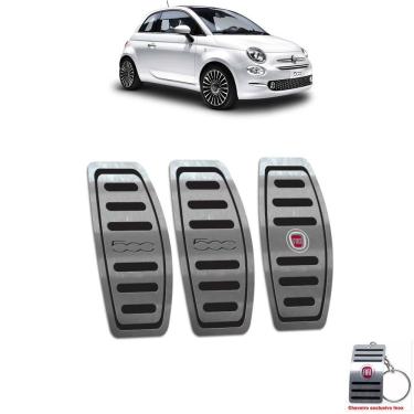 Imagem de Pedaleira Manual Em Aço Inox Preto Fiat 500