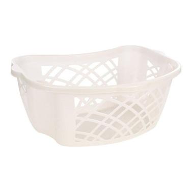 Imagem de Cesto roupa anatômico 35 litros branco telado 1729 jaguar