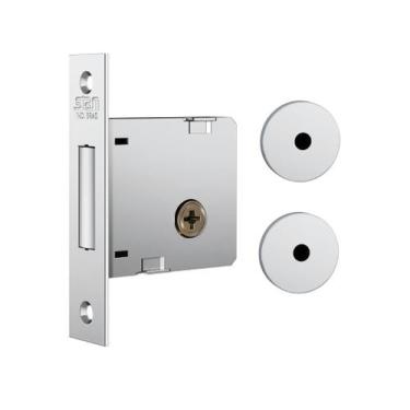 Imagem de Fechadura Auxiliar Stam 1004 Tetra Roseta Redonda Inox