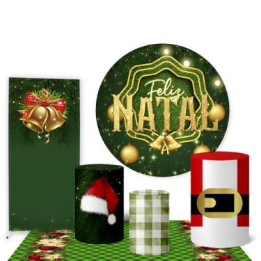 Imagem de Trio Capas Cilindro e Painel Redondo e Lateral e Tapete Natal - Fadrix