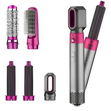 Imagem de Escova Secadora 5 em 1 Multifuncional Ar Quente Modela, Alisa e Seca – Cabelos Lisos e Ondulados Rápido