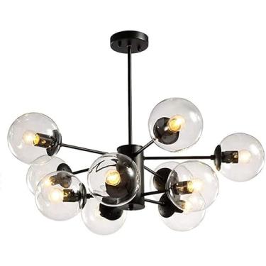 Imagem de Lustres Sputnik de latão 6 luzes, luminárias de teto industriais rústicas de meados do século, luminárias pendentes compatíveis, decoração moderna