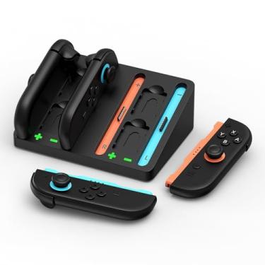 Imagem de Charging Dock Station for Nintendo Switch 2 by MMOBIEL – Charging Station for 4 Joy-Con Controllers – RGB Lighting, 9 Game Card Slots, LED Charge Indicators – Charging Organizer for NS2 Accessories