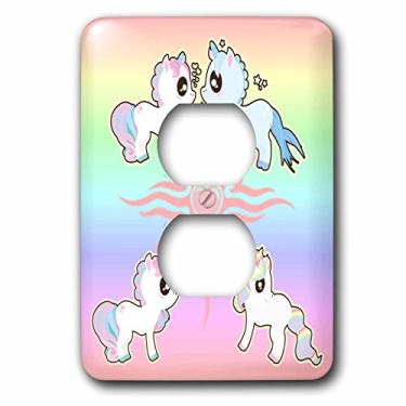 Imagem de 3dRose Unicorn with Hearts and Rainbows, 2 Plug Outlet Cover
