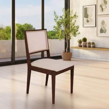Imagem de Conjunto com 2 Cadeiras de Jantar Suellen em Madeira e Mdf Castanho Li