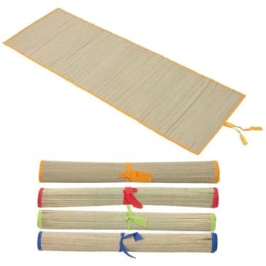 Imagem de Esteira de Praia, de Praia Palha Camping Piquenique Dobrável Tapete Piscina, 170x60cm(Amarelo)