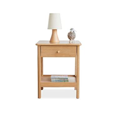 Imagem de Mesa lateral, mesa de cabeceira, mesa de cabeceira de madeira, mesa de cabeceira moderna, mesa de centro simples e prática, mesa de cabeceira, armário de armazenamento, mesa de canto (cor: A) (A)