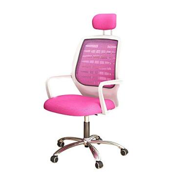 Imagem de UISLA Computador ergonômico de escritório com encosto de cabeça ajustável, altura ajustável no meio das costas, mesa excutiva para estudo em dormitório