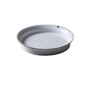 Imagem de URGDWEKJY Tigela de salada de cerâmica tigela de espaguete tigela de sopa de ramen prato de lanche tigela de sobremesa tigela de lanche adequada para cozinha tigela de frutas branca redonda (A)