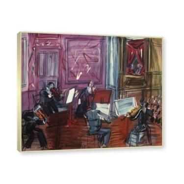 Imagem de Moldura de champanhe. Impressões Raoul Dufy, (O Quinteto 2), pôster de viagem vintage, arte impressionista, imagem de arte de parede em tela para decoração de casa. 40 x 48 cm-15,7 x 18,9 pol