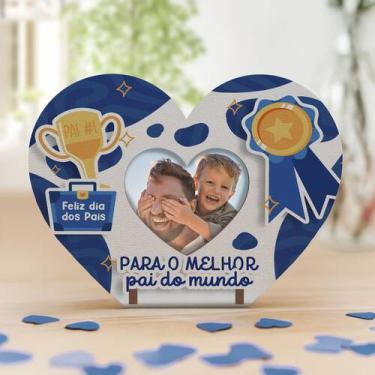 Imagem de Kit 20 Lembranças Dia Dos Pais Mini Porta Retrato e Chaveiro Coração M