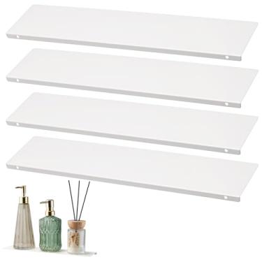 Imagem de Leinuosen Pacote com 4 prateleiras de reposição para armário de remédios de 33 cm, prateleiras de plástico para armário de banheiro, sala de estar, cozinha, montadas na parede e penduradas (aço)