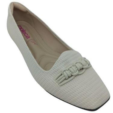 Imagem de Sapatilha Moleca Feminina Napa Lisboa com Nó Trançado, Branco off, 36