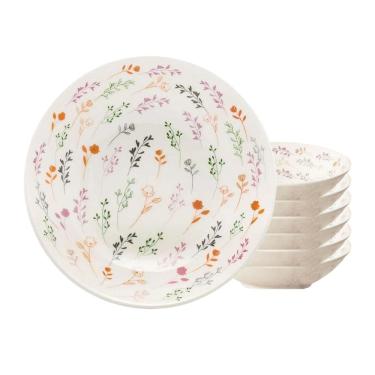 Imagem de Jogo De Pratos Fundo Kit 6Pcs Cerâmica 20,5Cm Oxford Jardim