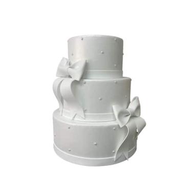 Imagem de Bolo fake casamento laços 3 andares - CATAVENTO FESTAS