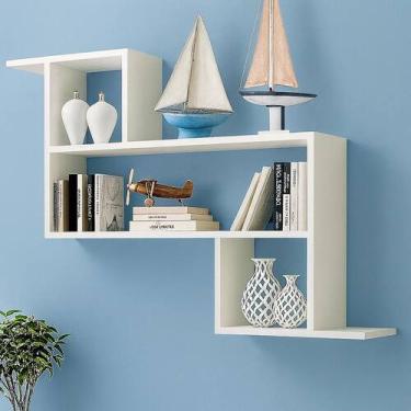 Imagem de Nicho decorativo mdf 90x90x18cm cm porta livros enfeites organizador s