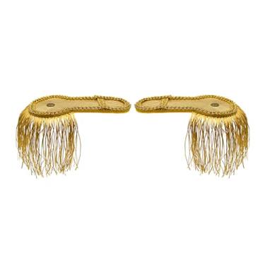 Imagem de Nicky Bigs Novelties Epaulettes de ombro Ringmaster douradas, franjas douradas e botão falso para Steampunk, príncipe encantado, Halloween, realeza, roupa de cosplay, medieval, Matador e fantasias