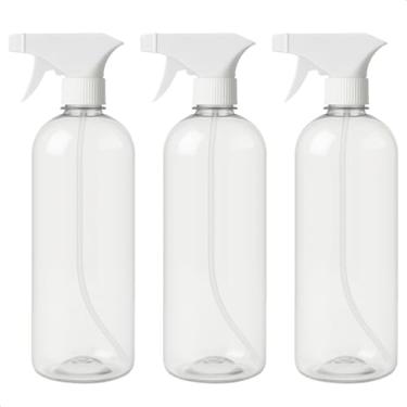Imagem de Kit 3 Frascos Borrifador Spray Pulverizador com Válvula Multiuso Transparente 1000ml