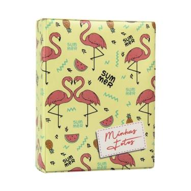 Imagem de Álbum 500 Fotos 10x15 Flamingo Amarelo com Adesivos