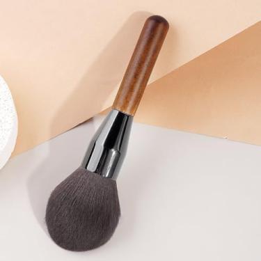 Imagem de Pincel de pó super grande, base mineral, solta, bronzeador, pincel de maquiagem macio para rosto grande, bronze metálico