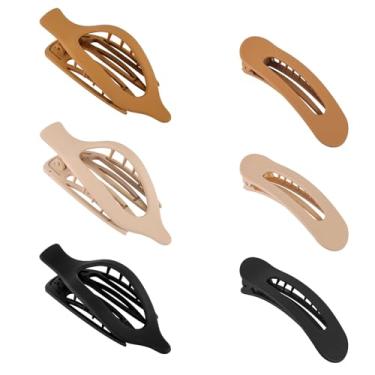 Imagem de 6 presilhas de cabelo planas, 2 estilos de grampos de cabelo liso francês, prendedor de bico de pato, acessórios para mulheres, cabelo grosso e fino