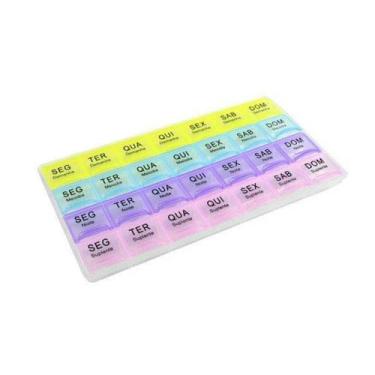 Imagem de Porta Comprimidos Mensal Manhã/Tarde/Noite/Extra - 28 compartimentos -