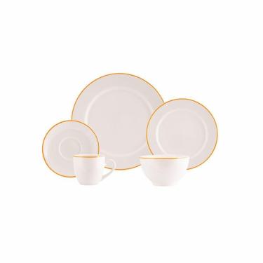 Imagem de Jogo De Jantar 20 Peças Filete Porcelana Real By Schmidt Laranja