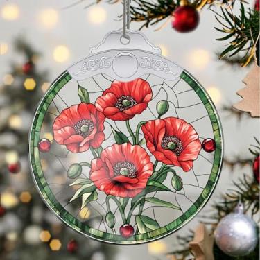 Imagem de Enfeites de Natal, flores de cristal, enfeites de árvore de Natal feitos à mão, decoração de carro e casa - presentes de Natal, decoração de artesanato em acrílico, ideias de troca de presentes para