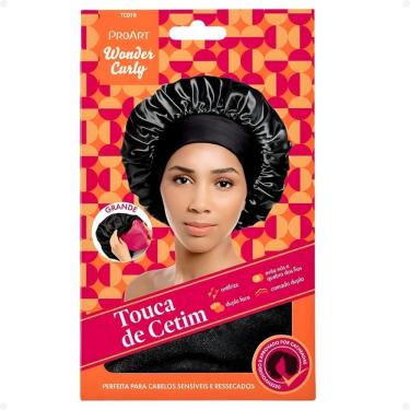 Imagem de Touca De Cetim Proart Wonder Curly Grande Preta Tc01b